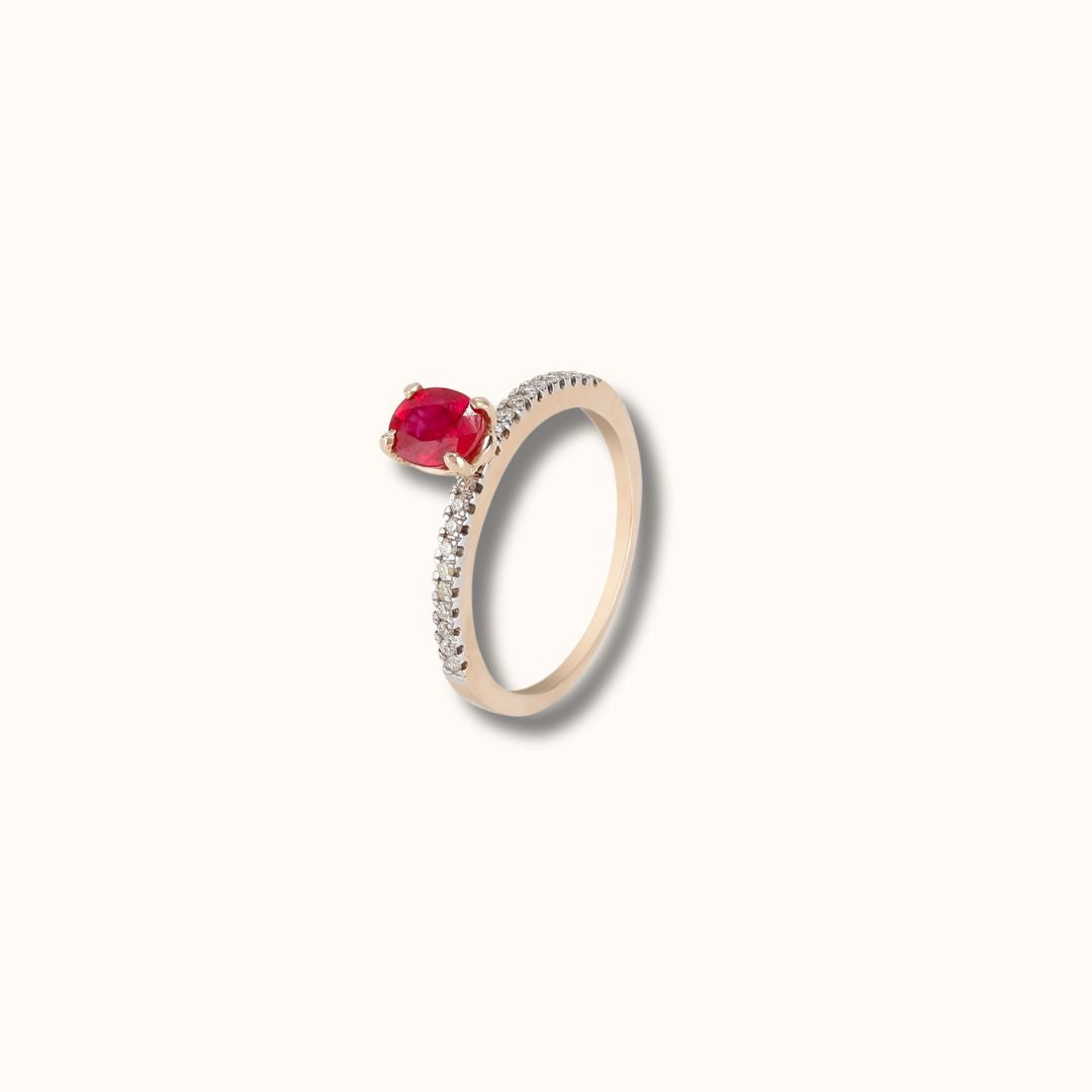 Oval Ruby & Diamond Ring