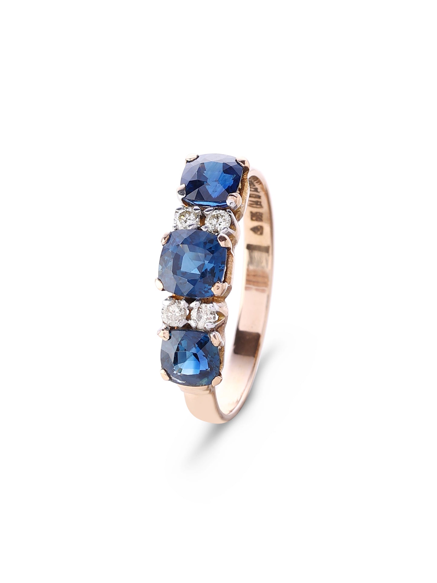 Trio Blue Sapphire Ring