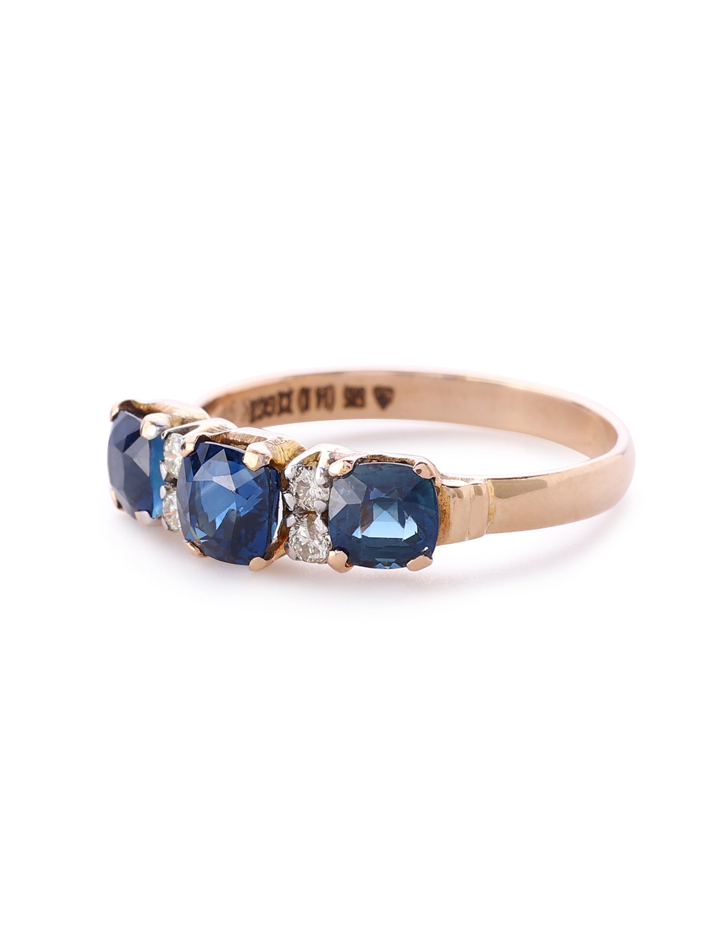 Trio Blue Sapphire Ring