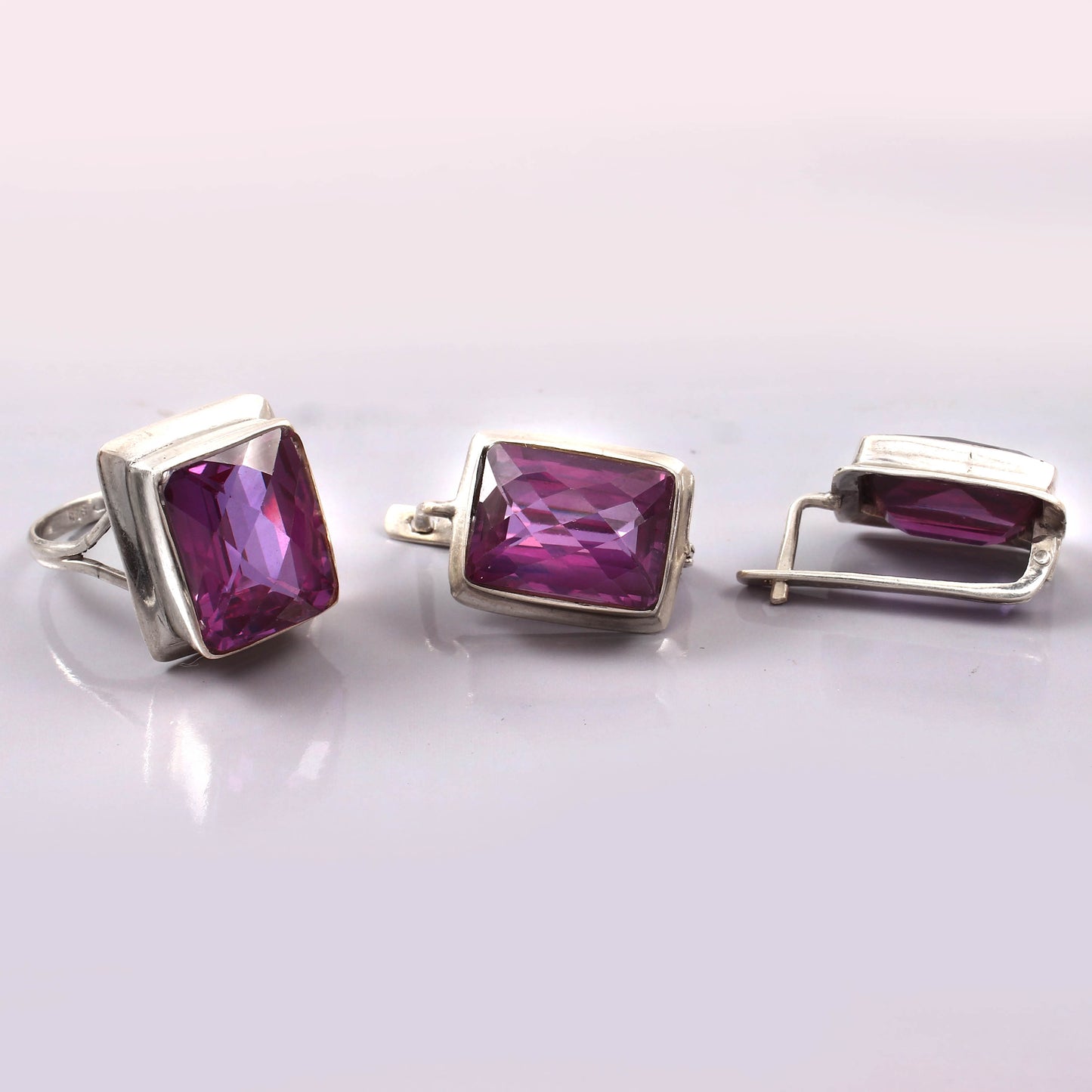 Classic Rectangle Earrings and Ring Set